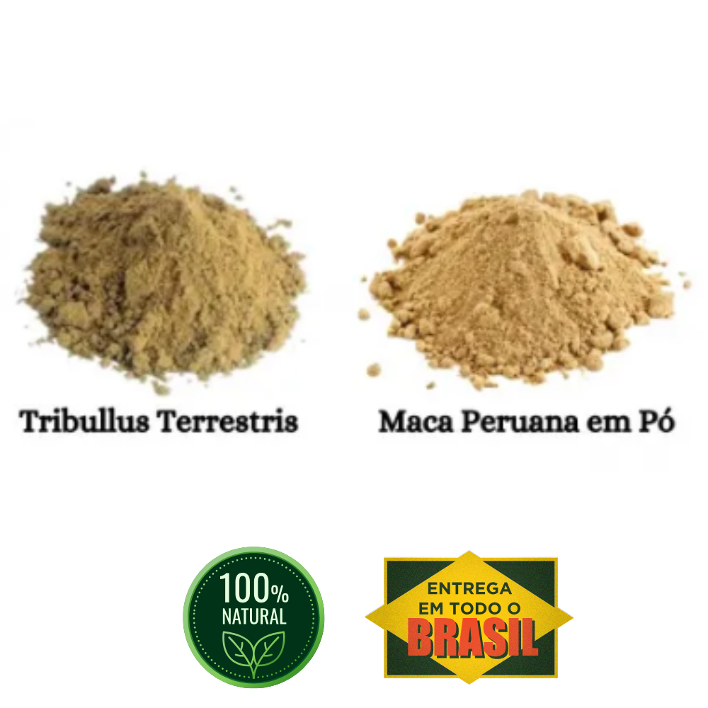 tribullus terrestris maca peruana em pó libído testoterona estimulante afrodisiaco Extrato concentrado de maca + tribullus terrestris (50g + 50g) - 100g - Imagem 1